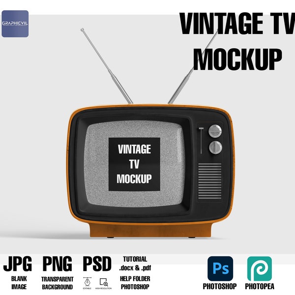 Vintage Tv Mockup tv, tv mockup, old tv mockup, vintage tv mockup, retro tv mockup, 90's tv mockup,tv mockup, vintage television mockup PSD
