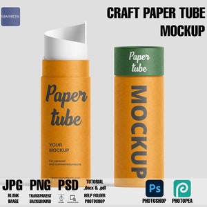 Craft paper tube mockup, tube mockup, paper tube, Kraft paper tube mockup cardboard tube mockup cylindrical box mockup paper cylinder mockup