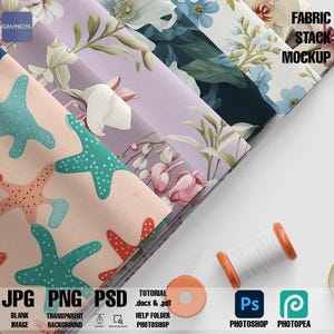 Fabric Stack Mockup: Gefaltetes Muster (PSD)