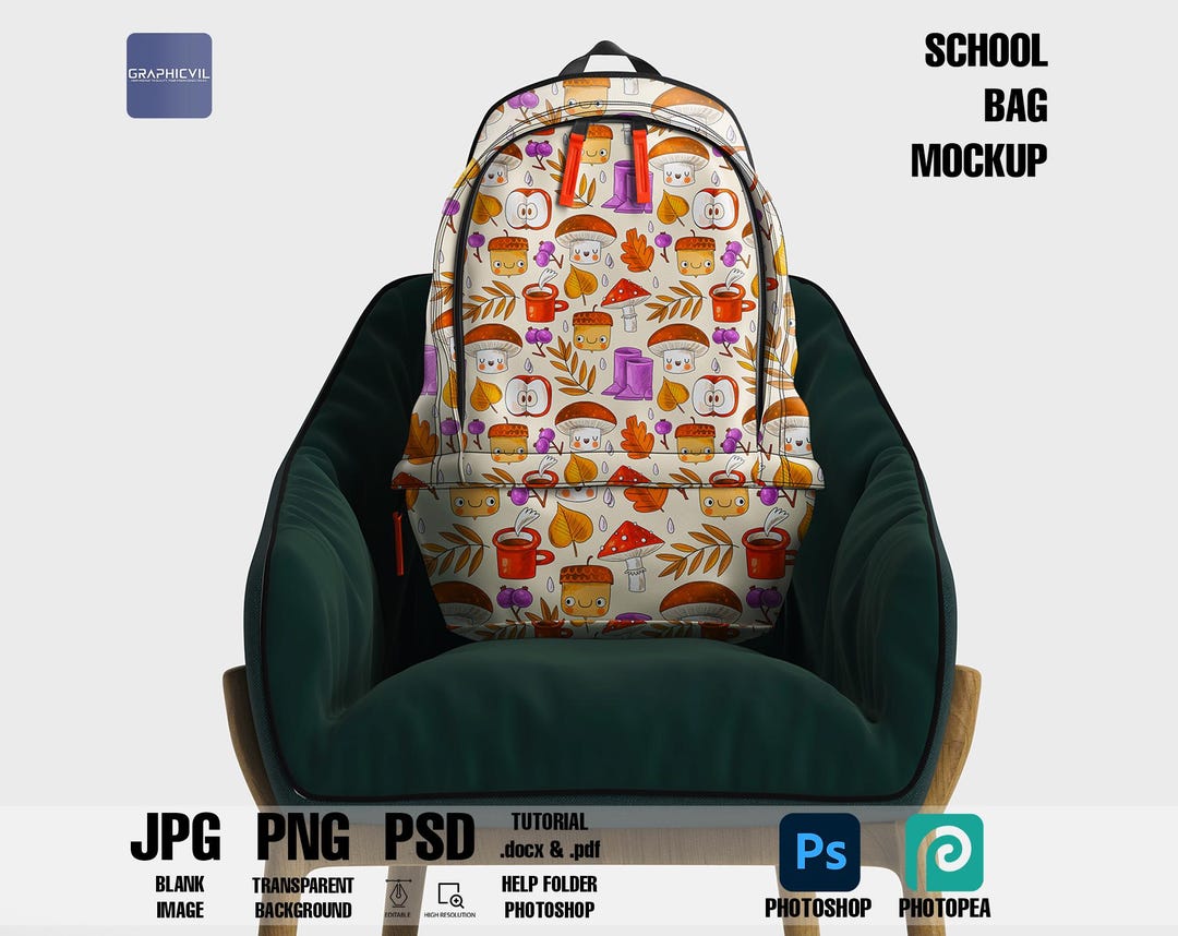 Sublimation Backpack Mockup, Sublimation Book Bag Mockup, Sublimation ...
