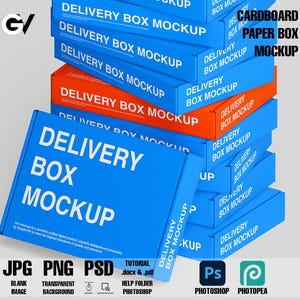 Cardboard Paper Box mockup, Paper Box mockup, Gift box mockup, Delivery box mockup, Postage Box mockup, Mailer Box mockup, Box mockup, Boxes