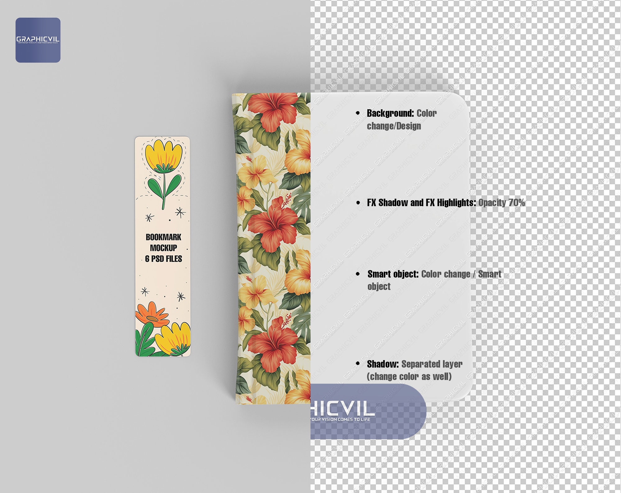 Dye Sublimation Book Cover Mockup, Bookmark Mockup, Book Template ...