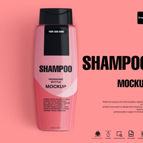 Shampoo Mockup | shampoo, shampoo mockup, bottle mockup, package mockup, bottle, mockup, package, vector, skin, medical, isolated, cosmetic