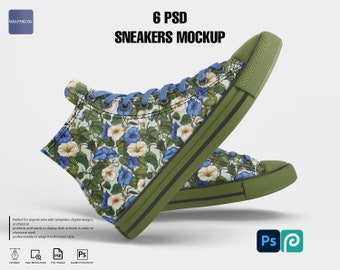 Mockup sneakers: 6 PSD-schoenensjabloon (6000 x 4000)