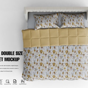Full Double Size Duvet Mockup, Duvet Mockup | Visual E-commerce Mockup, Bedding Set Mockup, Cover Mockup, Pillowcase Mockup