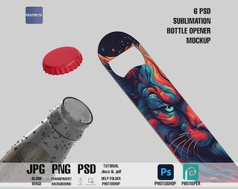 Sublimation Bottle Opener Mockup: Metal Opener PSD