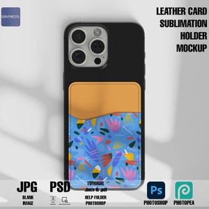 Sublimation leather credit card holder mockup, Leather card caddy mockup, Sublimation card holder mockup, Credit card holder mockup Card PSD