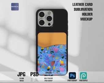 Leather Card Holder Sublimation Mockup (PSD)