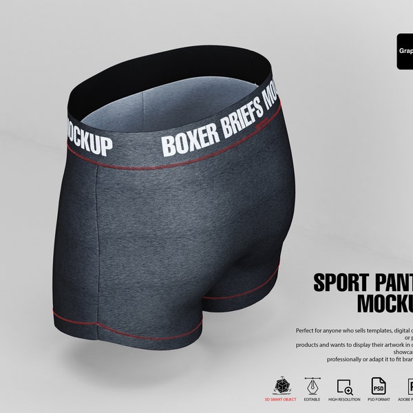 Boxer Briefs for Mans Mockup | boxer mockup, underwear mockup, template, pants, boxer, fabric, underpants, clothing, apparel, garment,briefs