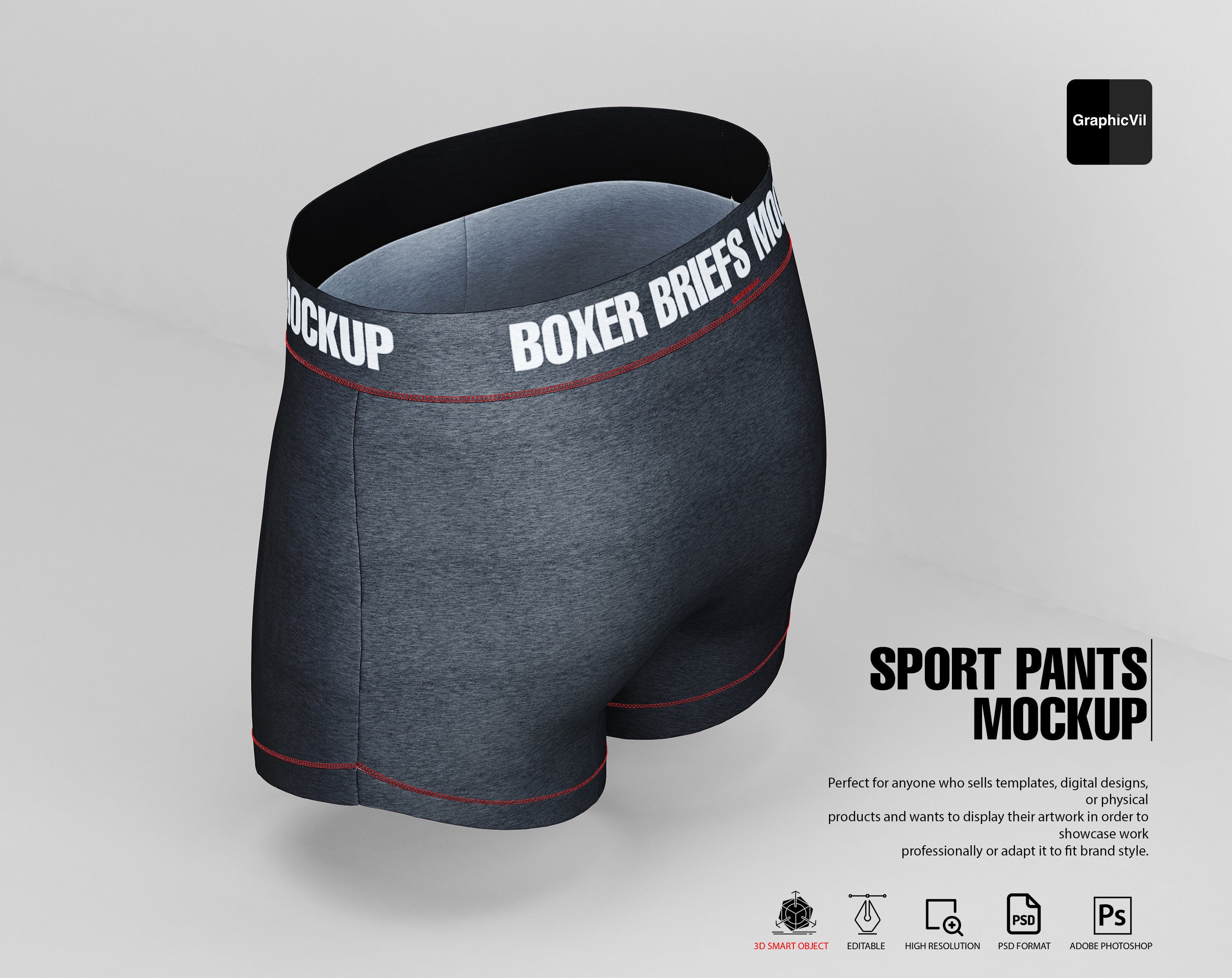 Boxer Briefs for Mans Mockup Boxer Mockup, Underwear Mockup