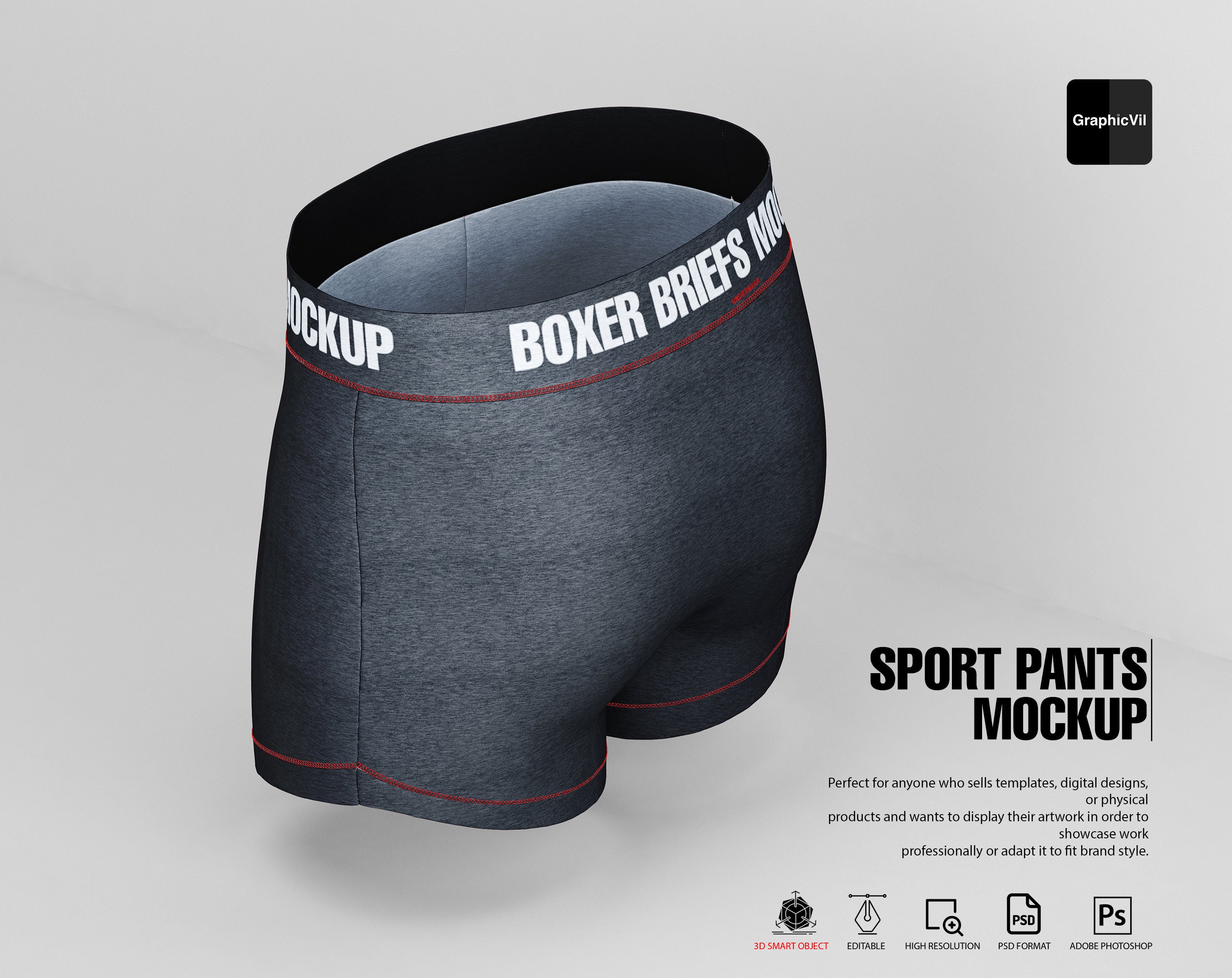 Boxer Briefs Mockup and Template 6 Angles, Layered, Detailed and Editable  Vector in Eps, Svg, Ai, Png, Dxf and Pdf -  Canada