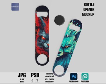 Sublimation Bottle Opener Mockup: Metal PSD Template