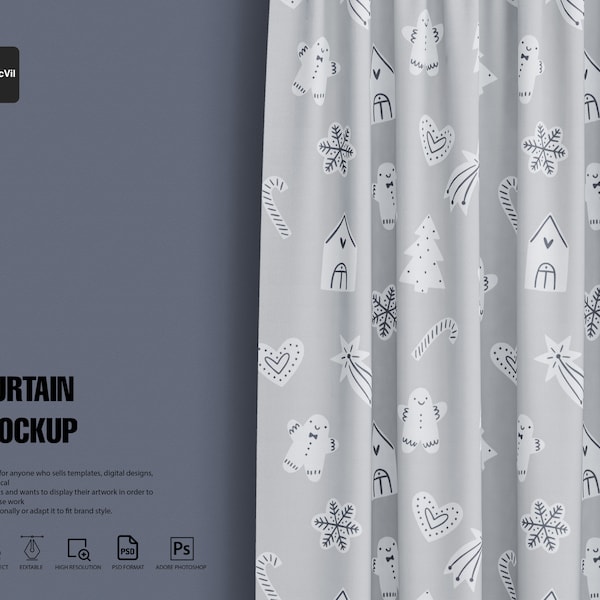 Curtain Closeup Template Mockup | Close-up mockup | Drape | Drape Mockup | Window covering | Textile | Interior mockup | Curtain mockup