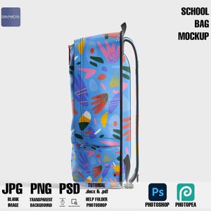 Sublimation backpack mockup, sublimation book bag mockup, sublimation bag mockup, back to school bookbag mockup, School back pack mockup PSD