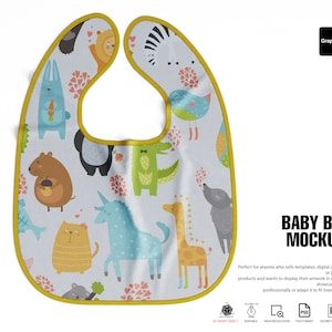 Baby Bib Mockup: Customizable PSD Template