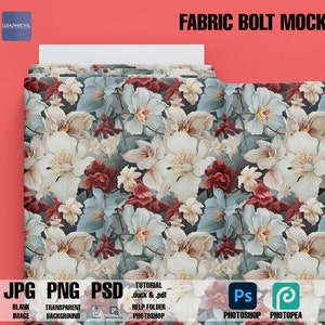 Fabric Bolt Mockup: Customizable PSD File (6000x4000 300dpi)