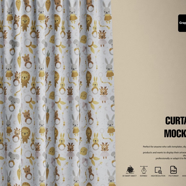 Curtain Closeup Template Mockup | Close-up mockup | Drape | Drape Mockup | Window covering | Textile | Interior mockup | Curtain mockup