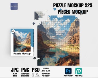 Dye sublimation 525 piece Puzzle Mockup ,Puzzle Mockup, Jigsaw Design Template, Puzzle design mockup, Puzzle piece mockup Mockup for puzzles