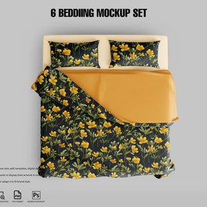 Bedding Mockup set | Duvet mockup, duvet, pillow mockup, duvet set, bedding, bed mockup, bedding mockup, sheet mockup PSD, pillow mockup PSD