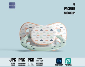 Pacifier Mockup, Customizable PSD File (6000x4000 300dpi)