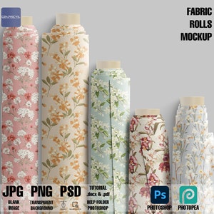 Stoffrollen Mockup: Musterpräsentation (PSD)