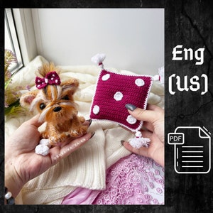 PDF Modèle au crochet pour chien mini yorkshire terrier mignon, motif animal au crochet, chiot yorkshire au crochet, jouet pour bébé amigurumi, chien mignon au crochet