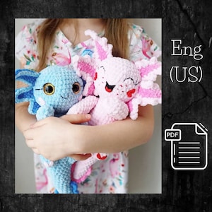 PDF Crochet Axolotl Pattern, Cute Amigurumi Salamander Toy Pattern, Eco-Friendly DIY Gift, Unique Axolotl Crochet, Handmade Toy Guide