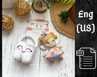 PDF Tooth Fairy Crochet Pattern, Crochet Amigurumi Doll Pattern, PDF Stuffed Toy Pattern, English Pattern, Amigurumi toy, Crochet Fairy