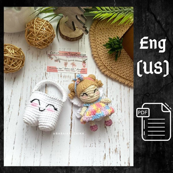 PDF Tooth Fairy Crochet Pattern, Crochet Amigurumi Doll Pattern, PDF Stuffed Toy Pattern, English Pattern, Amigurumi toy, Crochet Fairy