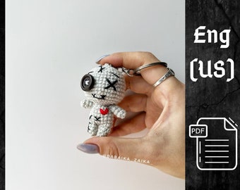 PDF Crochet Voodoo Doll Pattern, Keychain Pattern Amigurumi, Cute Voodoo Doll, little goth doll, baby voodoo, Amigurumi Voodoo Doll tutorial