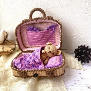 PDF Crochet Pattern Teddy Bear in Suitcase, Small Toy Pattern, Amigurumi, Animal Pattern, Amigurumi bear pattern, TUTORIAL bear in Eng image 6