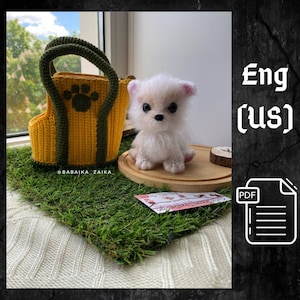 PDF Crochet Spitz Dog Puppy in a bag, Amigurumi Dogs , Pomeranian pattern, Crochet Animal Pattern, Crochet Puppy Pattern, Amigurumi baby toy