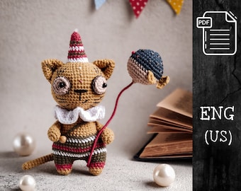 CROCHET PATTERN cute Cat / Amigurumi little Fish / PDF pattern
