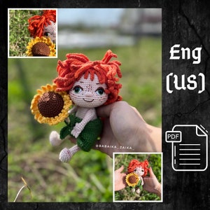 PDF Crochet Sunny Boy Pattern, Amigurumi Sunflower Pattern, Crochet Doll Boy,  Sunflower Crochet Pattern, Amigurumi Funny Doll Pattern