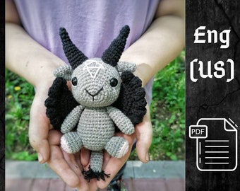 PDF HAAKPATROON Baphomet, occult speelgoed, schattige kleine geit, baby baphomet, baphomet amigurumi, schattige baphomet, gehaakte baphomet, tutorial