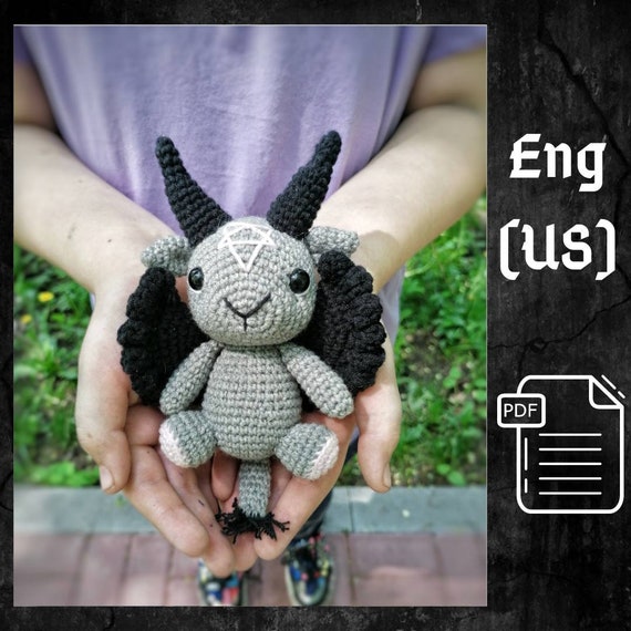 PDF CROCHET PATTERN Baphomet, occult toy, cute little goat, baby baphomet , baphomet amigurumi, cute baphomet, crochet baphomet, tutorial