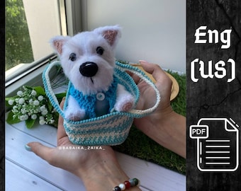 PDF West Highland White Terrier Amigurumi and Dogs Accessories Crochet Animal Pattern Crochet Puppy Pattern Amigurumi baby toy
