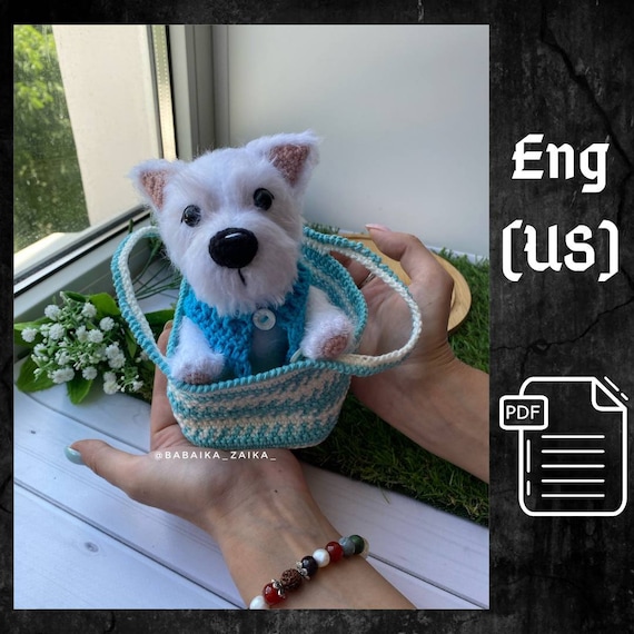 Preview of PDF West Highland White Terrier Amigurumi and Dogs Accessories Crochet Animal Pattern Crochet Puppy Pattern Amigurumi baby toy by CrochetFunnyFriends