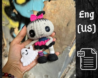 PDF Crochet Halloween Doll Pattern and Ghost, Amigurumi Pumpkin Doll, Halloween decor, Amigurumi Ghost, Amigurumi Pumpkin monster