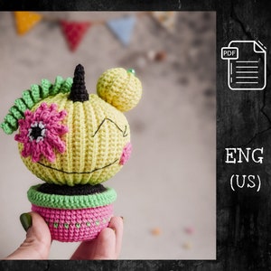 CROCHET PATTERN monster cactus / Amigurumi cute cactus pattern in pot / Crochet pattern flowers / Crochet doll cactus / Crochet plant