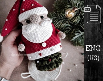 Crochet pattern Santa / Amigurumi Christmas / Crochet Christmas tree / PDF in Engllish