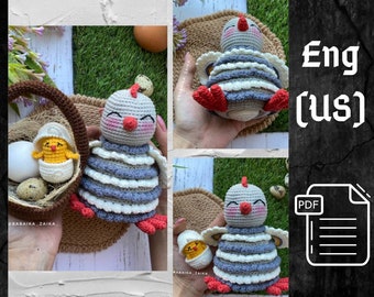 PDF Crochet Easter Chicken in the Basket Pattern, Amigurumi Chick in Egg, Crochet Easter Pattern, Amigurumi Chick, Amigurumi animal, bird