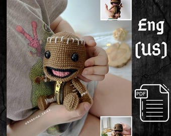 PDF Crochet Pattern Sackboy, Amigurumi characters, Crochet boy doll, Cute doll, Sackboy Pattern, Crochet little big planet