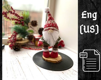 PDF Crochet Pattern Christmas Gnome doll, Amigurumi Scandinavian Gnome Tutorial, Santa Gnome Doll, Christmas ornaments, DIY Christmas Decor