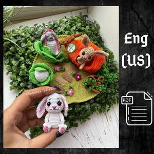 PDF Crochet Pattern Bunny's House, Small Toy Pattern, Amigurumi, Animal Pattern, Amigurumi bunny pattern, House Pattern