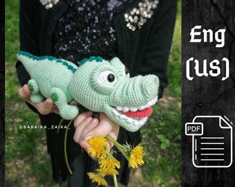 PDF Amigurumi Funny Crocodile Amigurumi Animal Funny crochet crocodile Crochet crocodile pattern crocheted alligator pattern crochet animal
