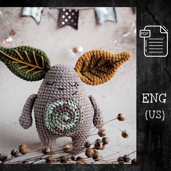 Preview of Crochet Pattern Cute Autumn Monster / Crochet forest spirit pattern Amigurumi monster crochet pattern in English Crochet pattern little toy by CrochetFunnyFriends