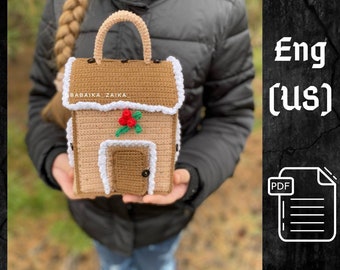 PDF Christmas House, Christmas amigurumi pattern, Christmas ornament Gingerbread House, Christmas decoration, Christmas crochet, Doll House