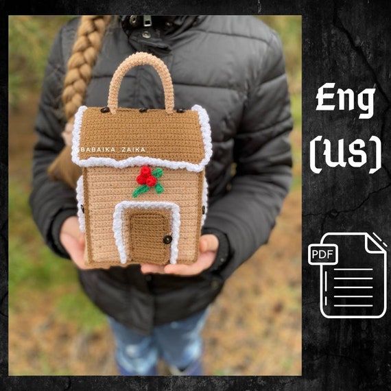 Preview of PDF Christmas House, Christmas amigurumi pattern, Christmas ornament Gingerbread House, Christmas decoration, Christmas crochet, Doll House by CrochetFunnyFriends