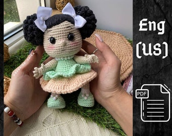 PDF Modèle Amigurumi pour poupée bébé au crochet, adorable poupon amigurumi, poupée au crochet, modèle de poupée, jouet pour bébé amigurumi